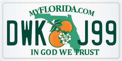 FL license plate DWKJ99
