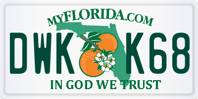 FL license plate DWKK68