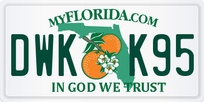 FL license plate DWKK95
