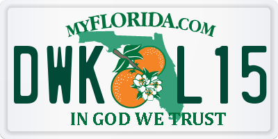 FL license plate DWKL15