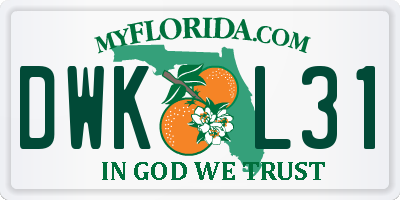 FL license plate DWKL31