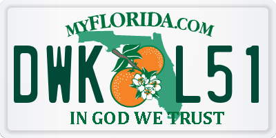FL license plate DWKL51