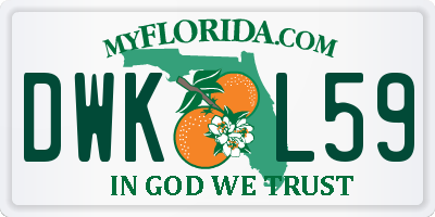 FL license plate DWKL59