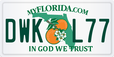 FL license plate DWKL77
