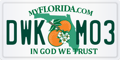 FL license plate DWKM03