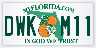 FL license plate DWKM11