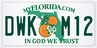 FL license plate DWKM12