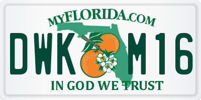 FL license plate DWKM16