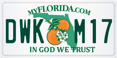 FL license plate DWKM17