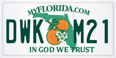 FL license plate DWKM21