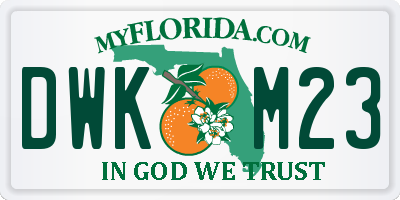 FL license plate DWKM23