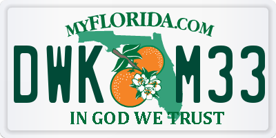 FL license plate DWKM33