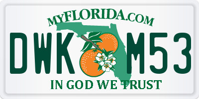 FL license plate DWKM53