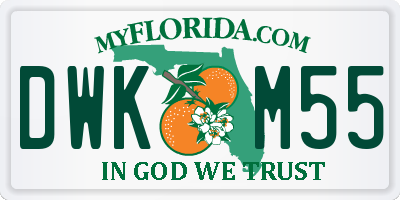 FL license plate DWKM55