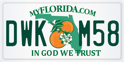 FL license plate DWKM58