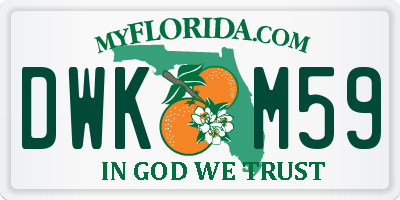 FL license plate DWKM59