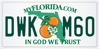 FL license plate DWKM60