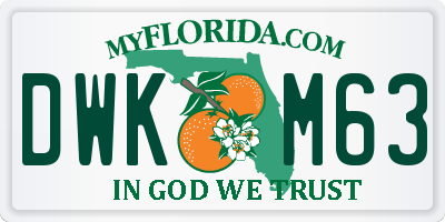 FL license plate DWKM63