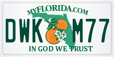 FL license plate DWKM77