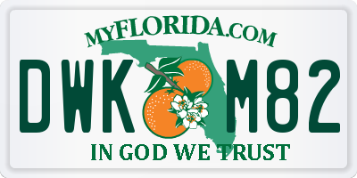 FL license plate DWKM82