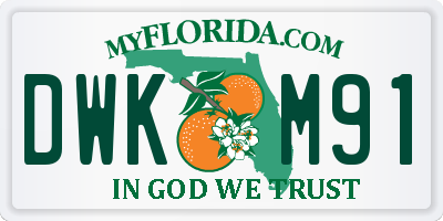 FL license plate DWKM91