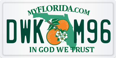 FL license plate DWKM96