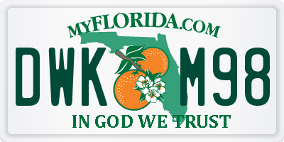 FL license plate DWKM98