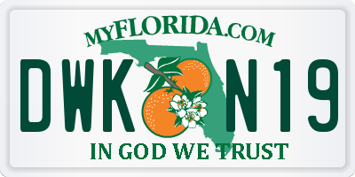 FL license plate DWKN19