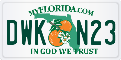 FL license plate DWKN23