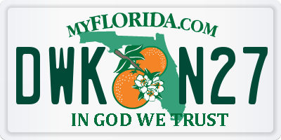 FL license plate DWKN27