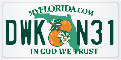 FL license plate DWKN31