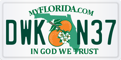 FL license plate DWKN37
