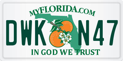 FL license plate DWKN47