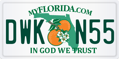 FL license plate DWKN55