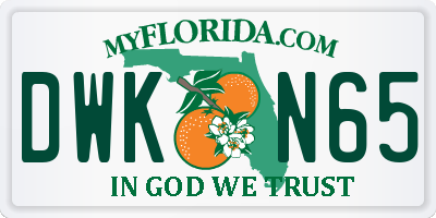 FL license plate DWKN65