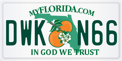 FL license plate DWKN66