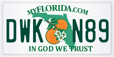FL license plate DWKN89