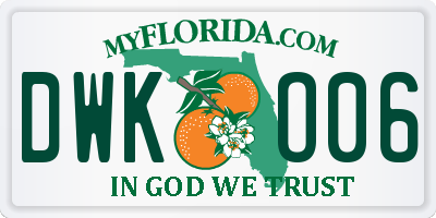 FL license plate DWKO06
