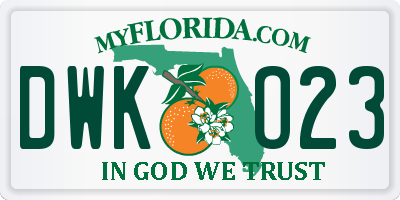 FL license plate DWKO23