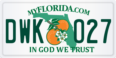 FL license plate DWKO27
