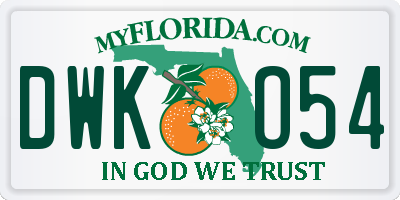 FL license plate DWKO54