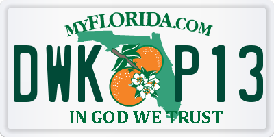 FL license plate DWKP13