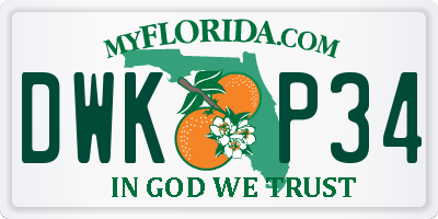 FL license plate DWKP34