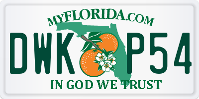 FL license plate DWKP54