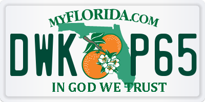 FL license plate DWKP65