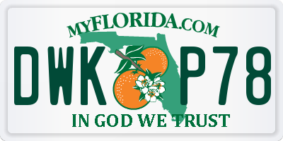FL license plate DWKP78