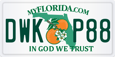 FL license plate DWKP88