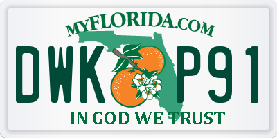 FL license plate DWKP91