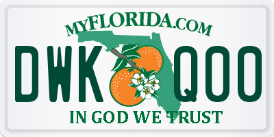 FL license plate DWKQ00
