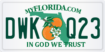 FL license plate DWKQ23